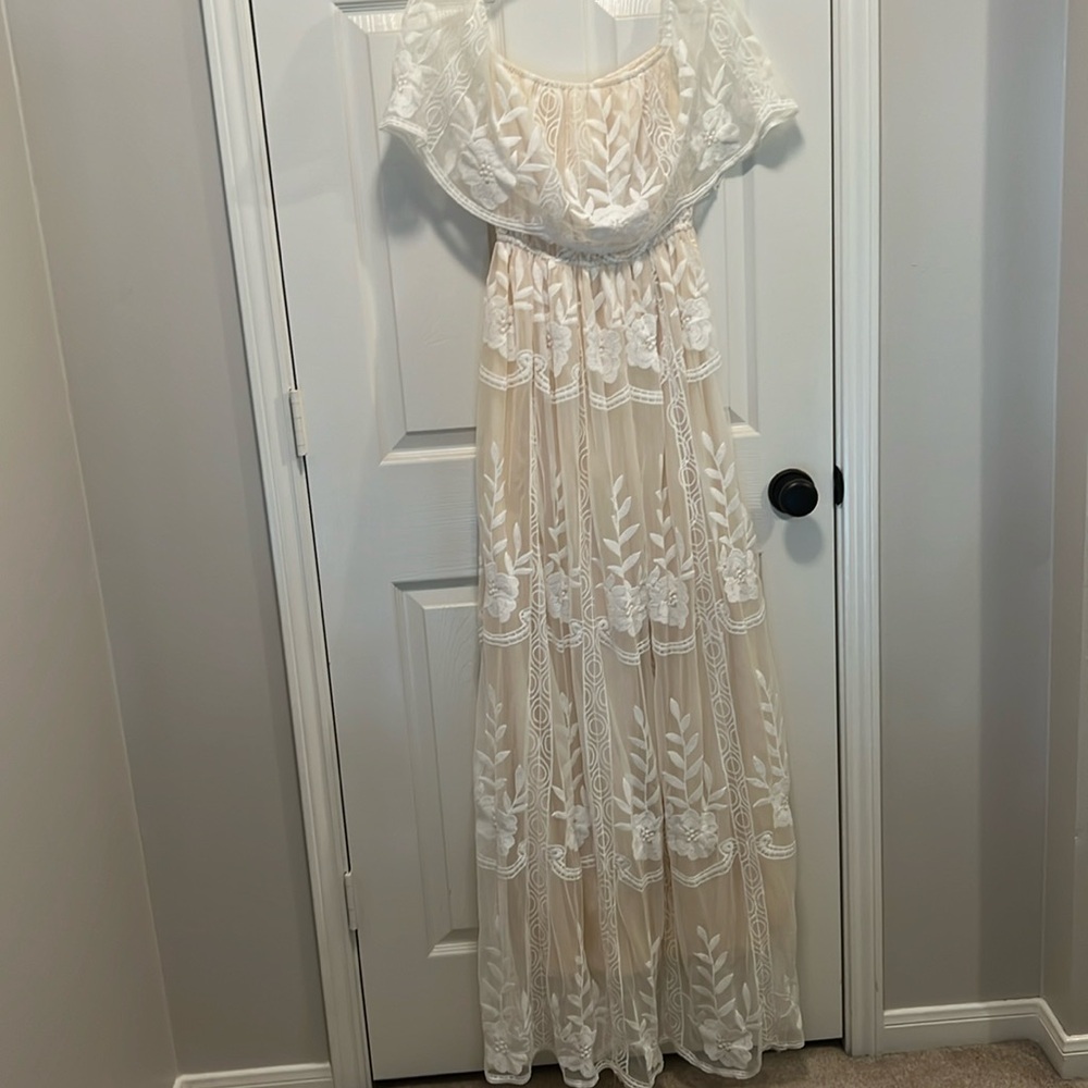 Baltic Born Ivory Lace Maxi Dress